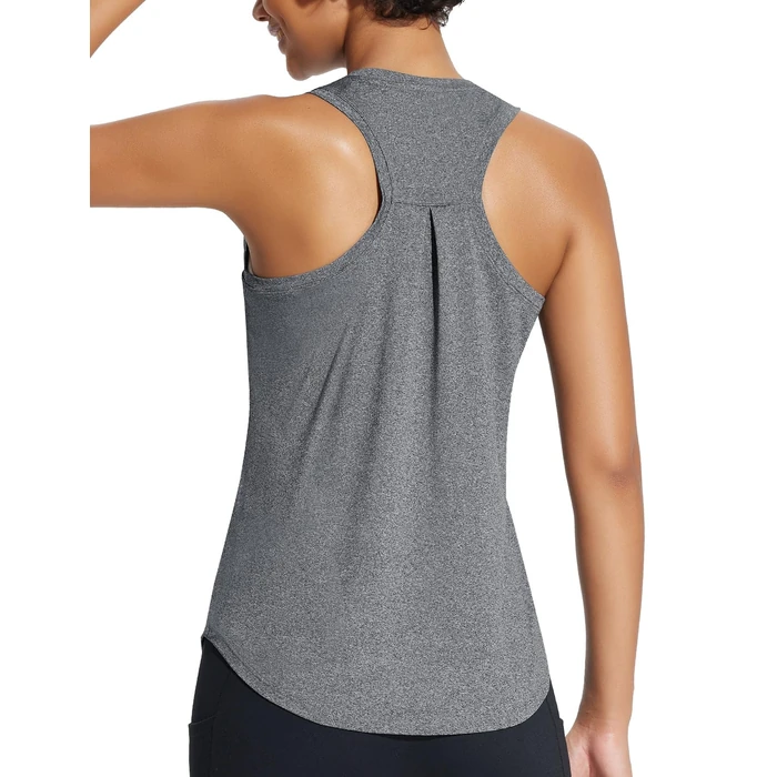 baleaf Women's Workout Tank Top Racerback Tops Sleeveless Running Shirts Loose Fit Yoga Athletic Gym Sports Grey L by baleaf - Used - Like New condition
