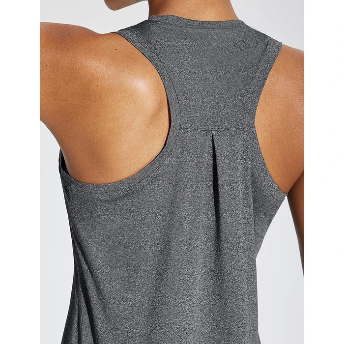 baleaf Women's Workout Tank Top Racerback Tops Sleeveless Running Shirts Loose Fit Yoga Athletic Gym Sports Grey L by baleaf - Image 4