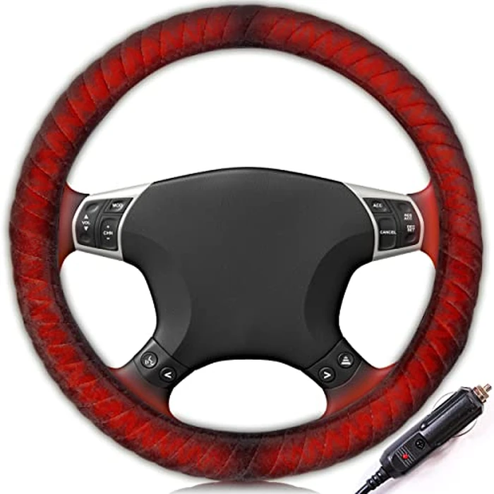 ZONETECH Car Steering Wheel 12V Heated Cover - Automotive Hand Warming Protector, Rapid Heating Universal fit Wheels for Vehicles, Trucks, Vans, SUVs by ZONETECH - Used - Good condition - CA$31.95