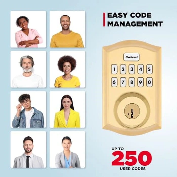 Kwikset HomeConnect 620 Z-Wave Long Range Enabled Keypad Smart Lock Convenient Keyless Entry, Customizable User Codes, Ring Alarm Compatible, Hub Required, Sold Separately Polished Brass Traditional by Kwikset - Image 6