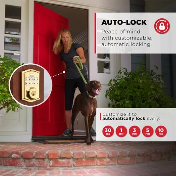 Kwikset HomeConnect 620 Z-Wave Long Range Enabled Keypad Smart Lock Convenient Keyless Entry, Customizable User Codes, Ring Alarm Compatible, Hub Required, Sold Separately Polished Brass Traditional by Kwikset - Image 7