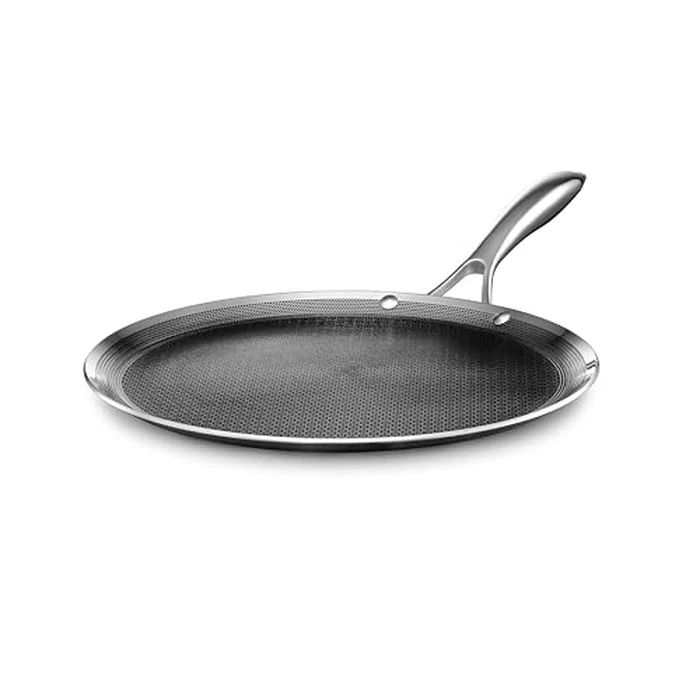 HexClad Hybrid Nonstick 12-Inch Griddle Pan, Stay-Cool Handle, Dishwasher-Friendly, Oven-Safe Up to 900 degreesF, Induction Ready, Compatible with All Cooktops by HexClad - Image 1