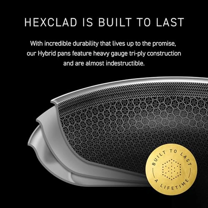 HexClad Hybrid Nonstick 12-Inch Griddle Pan, Stay-Cool Handle, Dishwasher-Friendly, Oven-Safe Up to 900 degreesF, Induction Ready, Compatible with All Cooktops by HexClad - Image 5