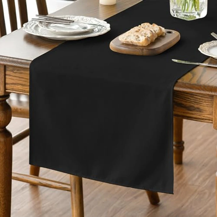 Artoid Mode Black Table Runner, Seasonal Halloween Washable Kitchen Dining Table Decoration for Home Party Decor 13x90 Inch by Artoid Mode - Image 1