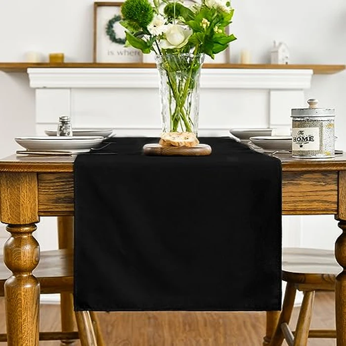 Artoid Mode Black Table Runner, Seasonal Halloween Washable Kitchen Dining Table Decoration for Home Party Decor 13x90 Inch by Artoid Mode - Image 2