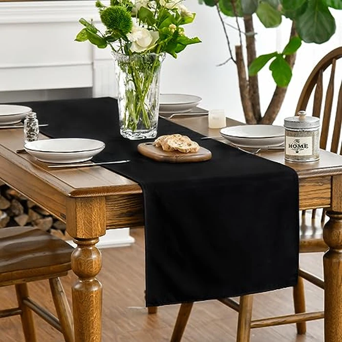 Artoid Mode Black Table Runner, Seasonal Halloween Washable Kitchen Dining Table Decoration for Home Party Decor 13x90 Inch by Artoid Mode - Image 3