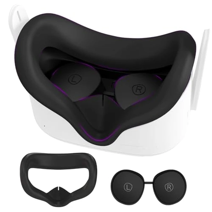 Oculus Quest 2 Face Pad with Lens Covers Protectors Washable VR Silicone Covers for Meta Quest 2 VR Accessories (Silicone Cover Only, Plastic Interface NOT Included) by AMZDM - Used - Very Good condition - CA$15.38