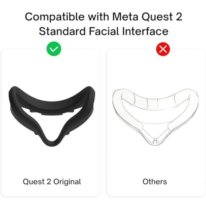 Oculus Quest 2 Face Pad with Lens Covers Protectors Washable VR Silicone Covers for Meta Quest 2 VR Accessories (Silicone Cover Only, Plastic Interface NOT Included) by AMZDM - Image 2