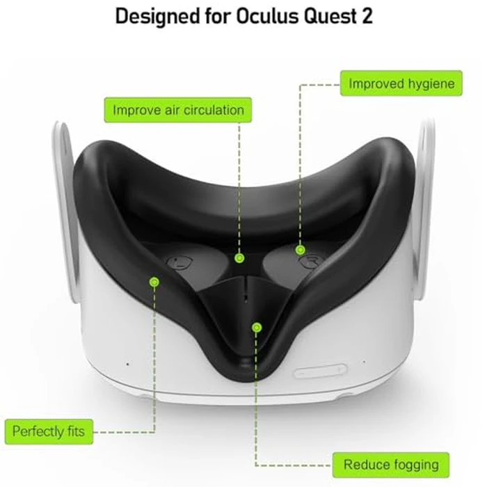 Oculus Quest 2 Face Pad with Lens Covers Protectors Washable VR Silicone Covers for Meta Quest 2 VR Accessories (Silicone Cover Only, Plastic Interface NOT Included) by AMZDM - Image 4