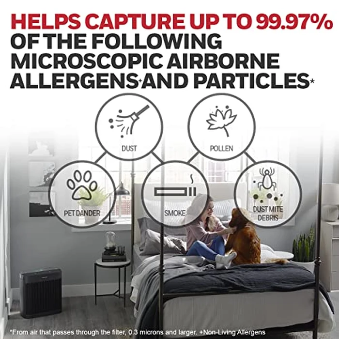 Honeywell Insight(TM) HPA5250BC True HEPA Air Purifier L-XL Room, Allergen Remover,HEPA Filter,Activated Carbon Pre-Filter,Capture 99.97% Airbourne Allergens,Pet Allergens,Reduce 99.9% Virus,Bacteria by Honeywell - Image 5