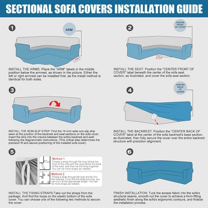 HDCAXKJ Corner Sectional Couch Covers Velvet Stretch L Shape Sofa Cover Soft Thick Sectional Slipcovers Set U Shaped Living Room Non Slip Magic Furniture Protector for Pet Dogs (Ivory White, X-Large) by HDCAXKJ - Image 7