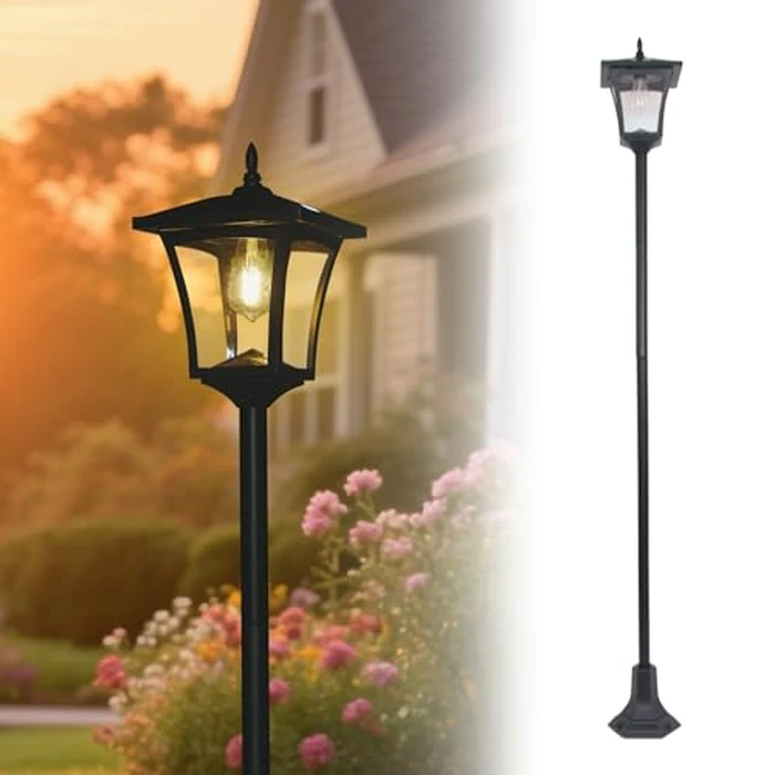 LEOKED 63" Solar Lamp Post Light,Outdoor Waterproof Solar Post Light,Garden Lights for Backyard, Pathway, Patio,Lawn, Driveway Decor by LEOKED - Image 1