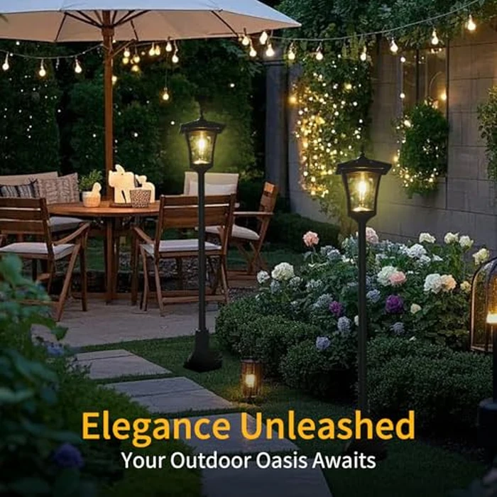 LEOKED 63" Solar Lamp Post Light,Outdoor Waterproof Solar Post Light,Garden Lights for Backyard, Pathway, Patio,Lawn, Driveway Decor by LEOKED - Image 7