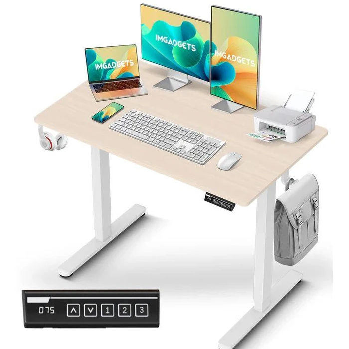 IMGadgets Standing Electric Adjustable Desk 40" x 24" - Walnut by IMGadgets - Image 1