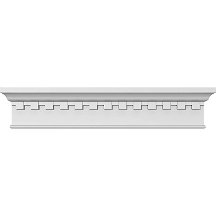 Endurathane Craftsman Crosshead w/Dentil Trim, 57" Bottom Width x 60 1/8" Top Width x 6 1/8" H x 1/2" P, Factory Primed by Ekena Millwork - Image 1