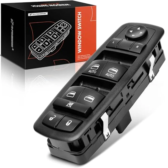 A-Premium 3 Pins + 0 Pins Master Power Window Switch Compatible with Dodge Grand Caravan 2012-2020, Chrysler Town & Country 2012-2016, Ram C/V 2012-2015, W/O Power Folding Mirrors, # 68110871AA by A-Premium - Image 1