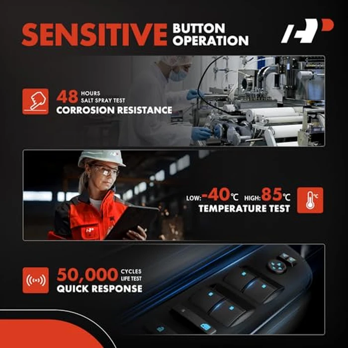 A-Premium 3 Pins + 0 Pins Master Power Window Switch Compatible with Dodge Grand Caravan 2012-2020, Chrysler Town & Country 2012-2016, Ram C/V 2012-2015, W/O Power Folding Mirrors, # 68110871AA by A-Premium - Image 7