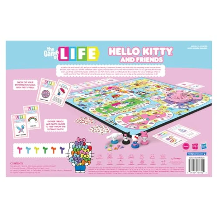 The Game of Life: Hello Kitty and Friends Board Game, Collect Apples and Buy Bows on The Way to The Ultimate Party, Play as Hello Kitty, Kuromi, & More, Officially Licensed Collectible & Merchandise by USAOPOLY - Image 4