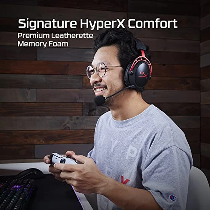 HyperX Cloud Alpha Wireless - Gaming Headset for PC, 300-hour battery life, DTS Headphone:X Spatial Audio, Memory foam, Dual Chamber Drivers, Noise-canceling mic, Durable aluminum frame,Red by HyperX - Image 6