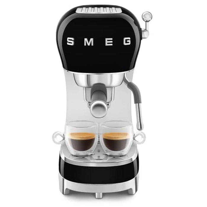 Smeg 50's Retro Style Manual Espresso Coffee Machine, 4 Drinks, Thermoblock Heating System, Black, ECF02BLUS by Smeg - Image 2