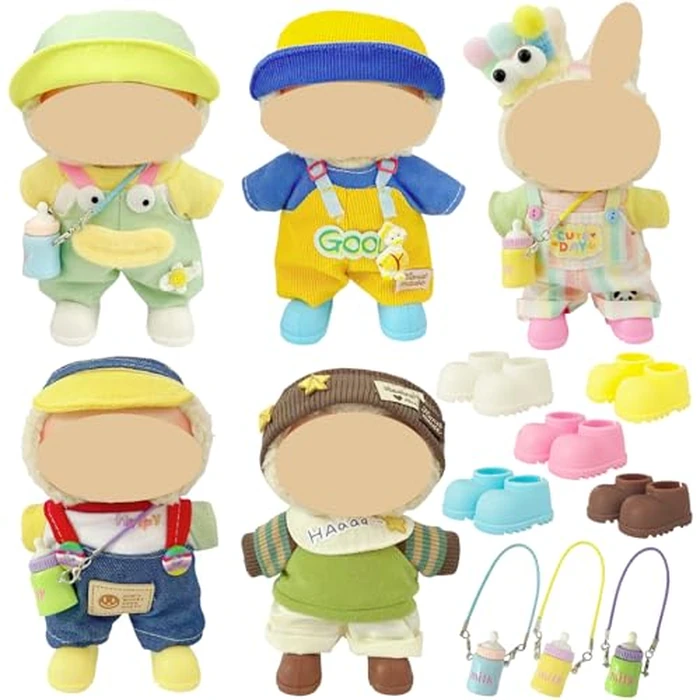 Ezcora Clothes for Doll, 5 Pack Clothes for 17cm Doll Include Pairs of Shoes, Perfect for Play & Display, Doll Outfits Accessories for Collectors (No Dolls) (Pastel Dopamine) by Ezcora - Used - Like New condition