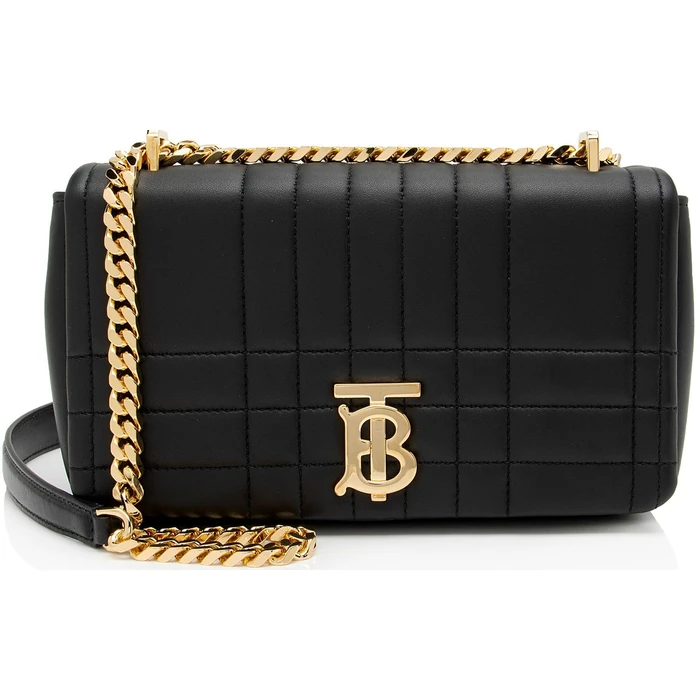 Burberry Quilted Lambskin TB Lola Chain Small Crossbody - Lambskin - Black by Burberry - Image 1