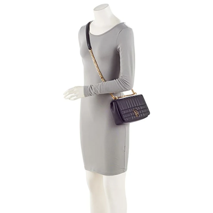 Burberry Quilted Lambskin TB Lola Chain Small Crossbody - Lambskin - Black by Burberry - Image 5