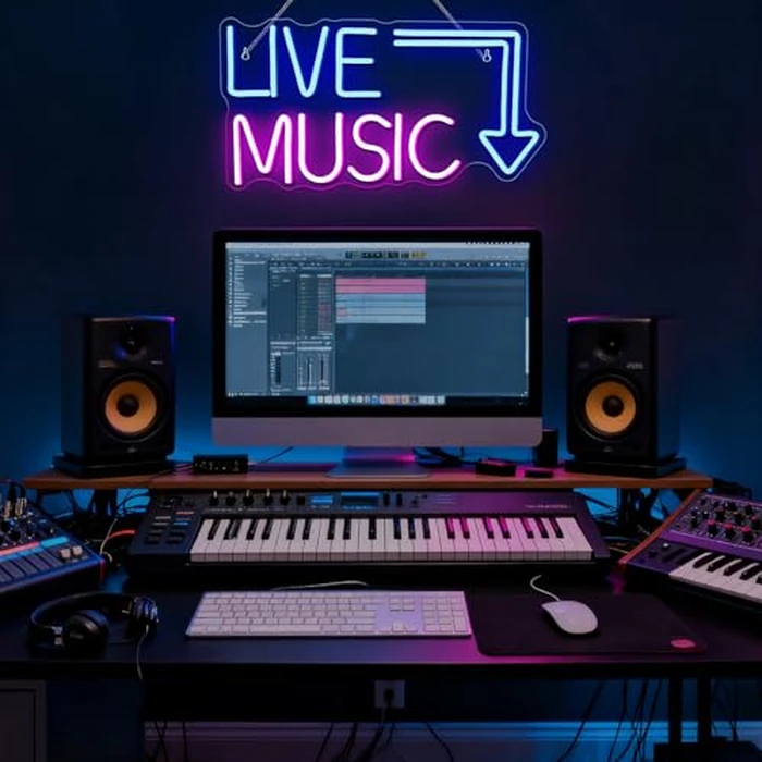 Live Music Neon Sign LED Neon Sign Large Blue and Pink Words for Music Studio USB Powered Switch for Wall Decor Beer,Bar,Bedroom,Party,Club by Wanxing - Image 8