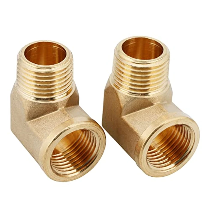 U.S. Solid 2pcs 90 Degree Barstock Street Elbow Brass Pipe Fitting 1/2" NPT Male Pipe to 1/2" NPT Female by U.S. Solid - Used - Like New condition - US$8.91