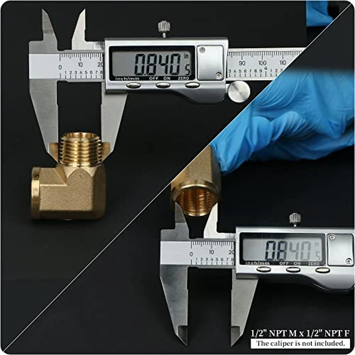 U.S. Solid 2pcs 90 Degree Barstock Street Elbow Brass Pipe Fitting 1/2" NPT Male Pipe to 1/2" NPT Female by U.S. Solid - Image 5