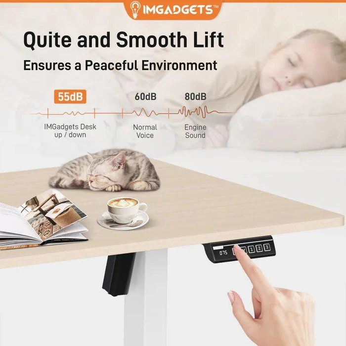 IMGadgets Standing Electric Adjustable Desk 47" x 24" - Walnut by IMGadgets - Image 4