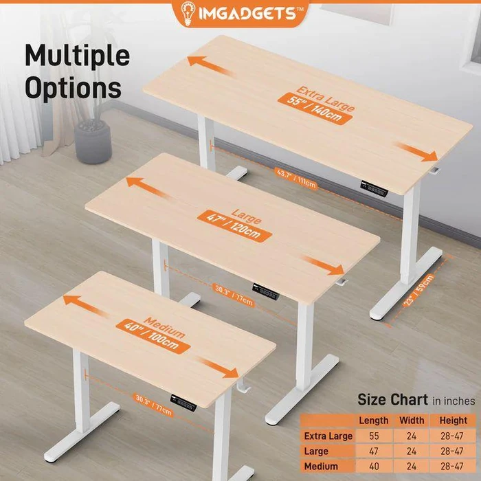 IMGadgets Standing Electric Adjustable Desk 47" x 24" - Walnut by IMGadgets - Image 5