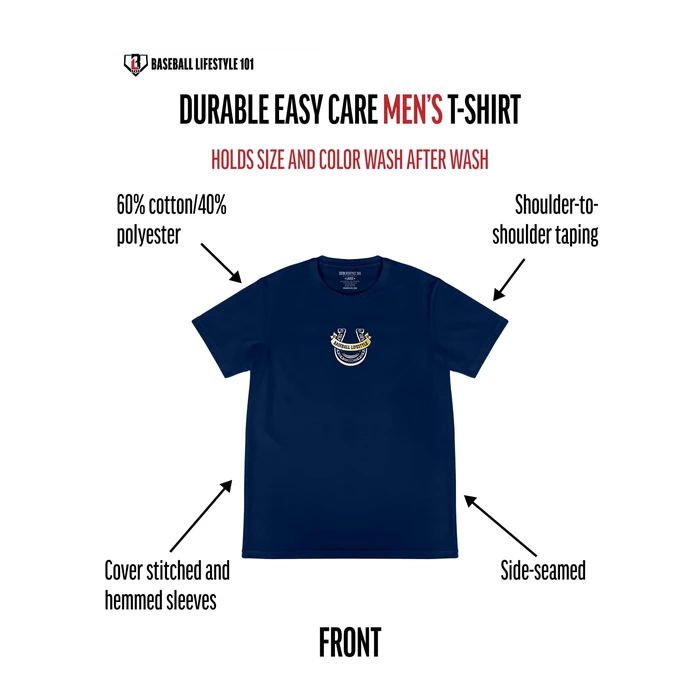 Baseball Lifestyle 101 Wild West Windup T-Shirt for Men - Short Sleeve, Crew Neck - Size S Navy by Baseball Lifestyle 101 - Image 4