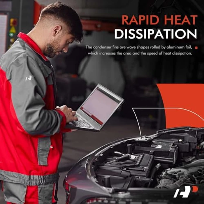 A-Premium Air Conditioning A/C Condenser Compatible with Freightliner 2009-2012 Cascadia, 2010-2011 Century Class Columbia, 2011-2012 Coronado, 114SD, M2 112 & More, Replace# 2265663000 by A-Premium - Image 4