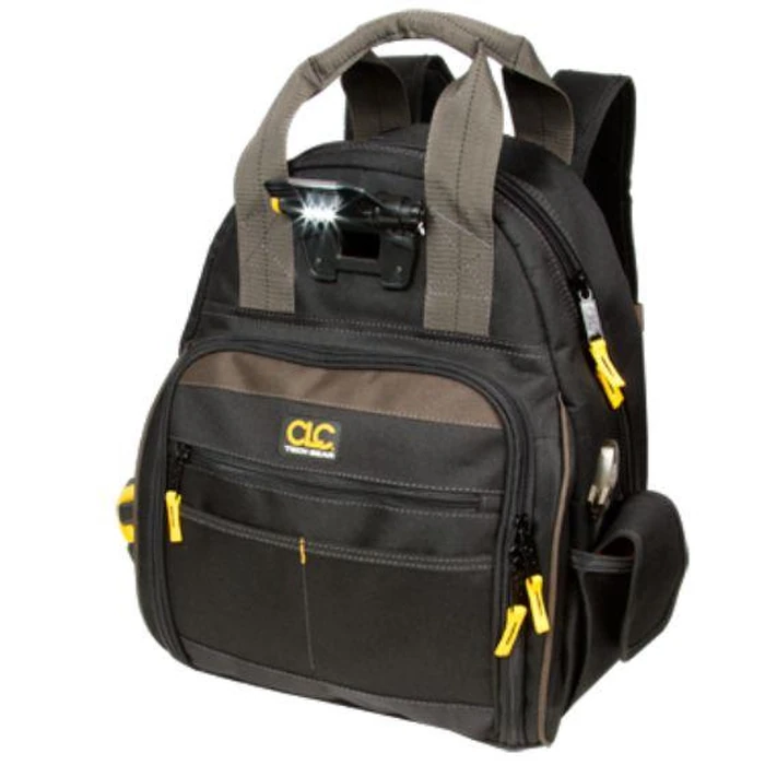 CLC L255 Professional Tool 53 Pocket Lighted Backpack Bag Carrier Padded Straps - Black by CLC - Refurbished - Premium condition - US$124.56