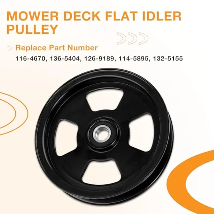 136-5404 Deck Flat Idler Pulley Compatible with Exmark Toro Z Master Titan HD, 116-4670 Lawn Mower Pulley Replaces for 114-5895, 126-9189, 132-5155 by HQPASFY - Image 2