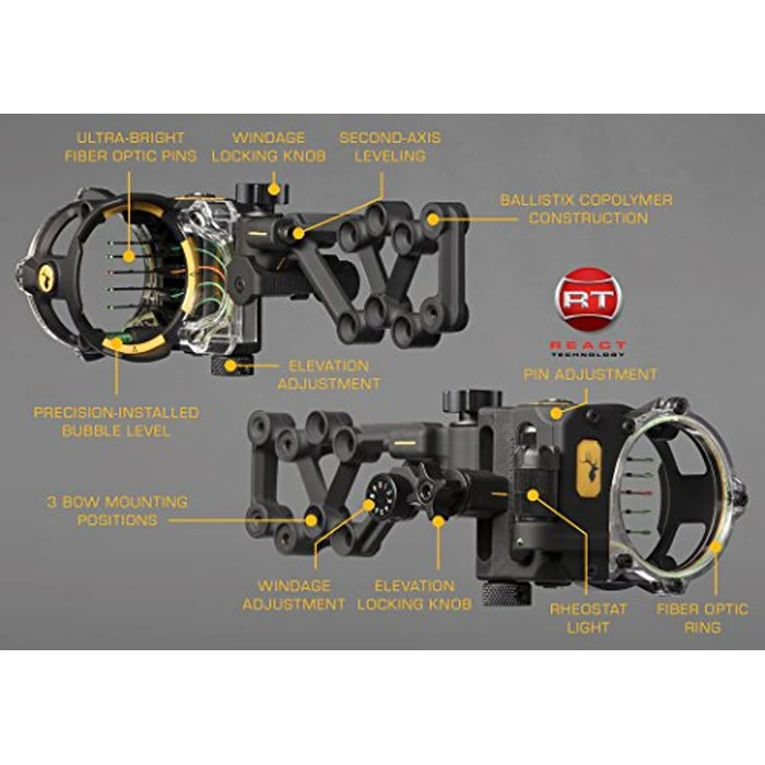 Trophy Ridge React H5 5 Pin RH Sight, Black, One Size by Trophy Ridge - Image 6
