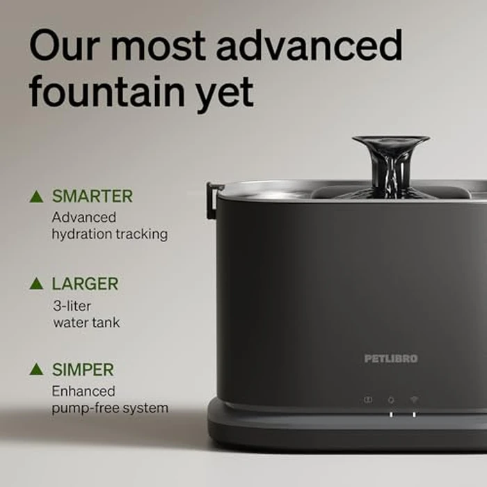 PETLIBRO Upgrade Cat Water Fountain Stainless Steel Tray, Dockstream 2 Cat Fountain Indoor, 3L/101oz Auto Cat Fountains for Drinking, App Monitoring Pet Water Fountain Dog, 5G WiFi Cat Water Dispenser by PETLIBRO - Image 4