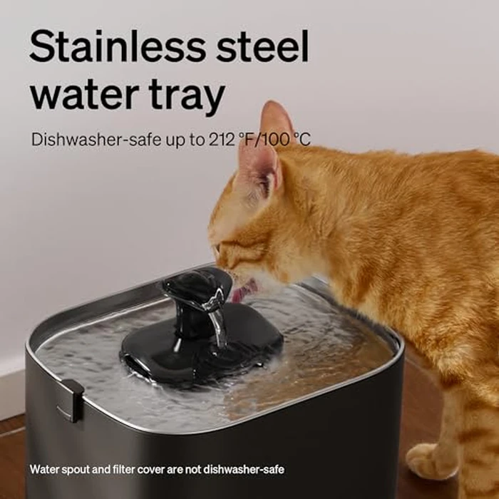 PETLIBRO Upgrade Cat Water Fountain Stainless Steel Tray, Dockstream 2 Cat Fountain Indoor, 3L/101oz Auto Cat Fountains for Drinking, App Monitoring Pet Water Fountain Dog, 5G WiFi Cat Water Dispenser by PETLIBRO - Image 6