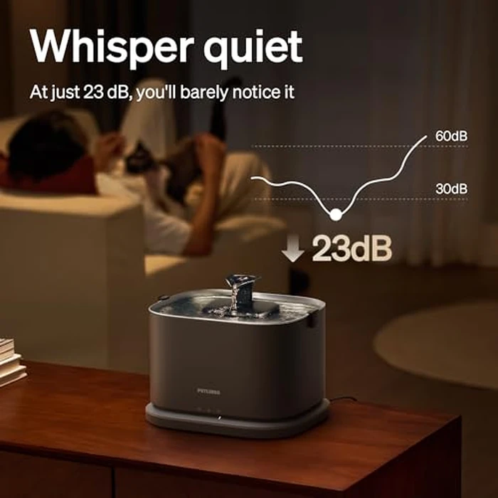 PETLIBRO Upgrade Cat Water Fountain Stainless Steel Tray, Dockstream 2 Cat Fountain Indoor, 3L/101oz Auto Cat Fountains for Drinking, App Monitoring Pet Water Fountain Dog, 5G WiFi Cat Water Dispenser by PETLIBRO - Image 8