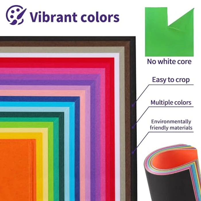 Colored Cardstock - 12 x 12 inch / 100 Sheets / 20 Colors Paper 65lb 180g UAP10 by Uncle Paul - Image 3