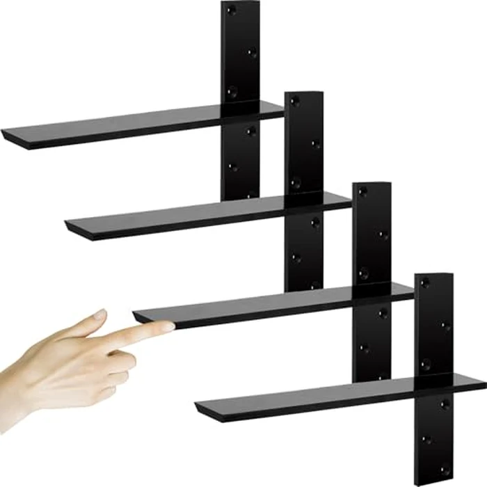 3/8" Thick Heavy-Duty Floating Shower Bench Brackets -18" L x 2.5" W Wall Mount Bracket, Free Hanging T Shelf Support Brackets for Vanity, Granite Countertops, Dishwashers,Bench Seats (4-Pack) by Cuguords - Used - Very Good condition - US$105.77