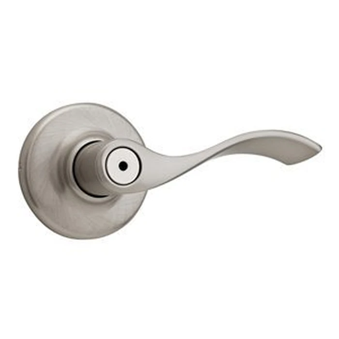 Weiser Belmont Satin Nickel Front Door Handle with Lock, Reversible Exterior/Interior Door Handles with Lock, Keyed Entry Door Lever for Front Door, Bedroom, Bathroom & Office, Traditional Home Decor by Weiser - Image 1