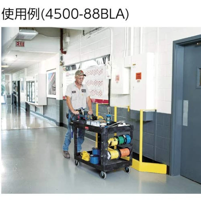 Rubbermaid Commercial Products 2-Shelf Utility/Service Cart, Medium, Lipped Shelves, Standard Handle, 500 lbs. Capacity, for Warehouse/Garage/Cleaning/Manufacturing/Maintenance by Rubbermaid Commercial Products - Image 2