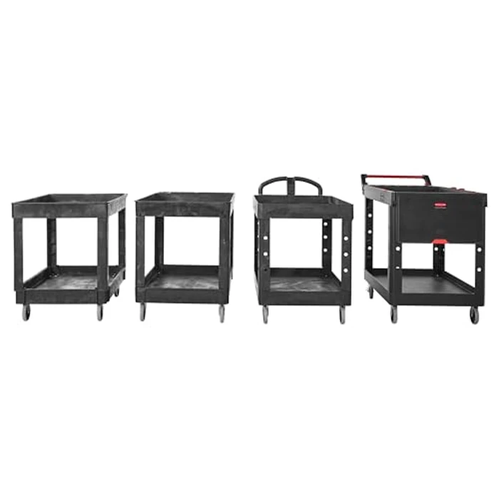 Rubbermaid Commercial Products 2-Shelf Utility/Service Cart, Medium, Lipped Shelves, Standard Handle, 500 lbs. Capacity, for Warehouse/Garage/Cleaning/Manufacturing/Maintenance by Rubbermaid Commercial Products - Image 7
