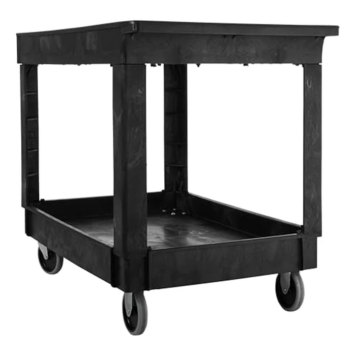 Rubbermaid Commercial Products 2-Shelf Utility/Service Cart, Medium, Lipped Shelves, Standard Handle, 500 lbs. Capacity, for Warehouse/Garage/Cleaning/Manufacturing/Maintenance by Rubbermaid Commercial Products - Image 8