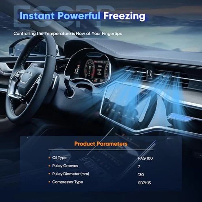 ECCPP AC Compressor 1999-2001 for Dodge Dakota for Dodge for Ram 1500 2500 3500 3.9L 5.2L 5.9L 8.0L A/C Compressor with Clutch SD7H15 Fast Cooling by ECCPP - Image 7