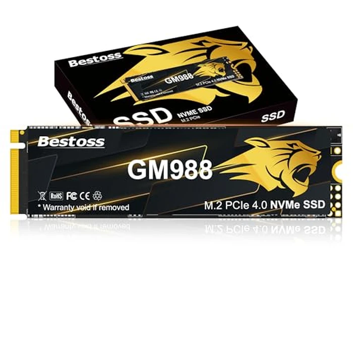 M.2 2280 NVMe SSD 1TB PCIe Gen 4, Up to 7300MB/s, SLC Cache & HMB, PS5/PC/Laptop Upgrade, Tailored for Gamers, Video Editors, High-End Creators, and AI Developers Demanding Blazing-Fast Speed GM988 by Bestoss - Image 1