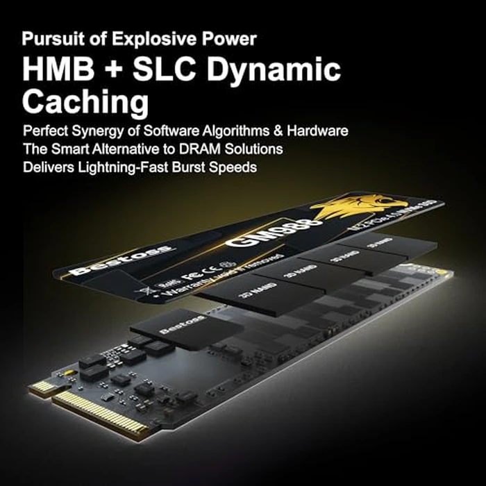 M.2 2280 NVMe SSD 1TB PCIe Gen 4, Up to 7300MB/s, SLC Cache & HMB, PS5/PC/Laptop Upgrade, Tailored for Gamers, Video Editors, High-End Creators, and AI Developers Demanding Blazing-Fast Speed GM988 by Bestoss - Image 3