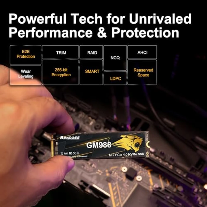 M.2 2280 NVMe SSD 1TB PCIe Gen 4, Up to 7300MB/s, SLC Cache & HMB, PS5/PC/Laptop Upgrade, Tailored for Gamers, Video Editors, High-End Creators, and AI Developers Demanding Blazing-Fast Speed GM988 by Bestoss - Image 6